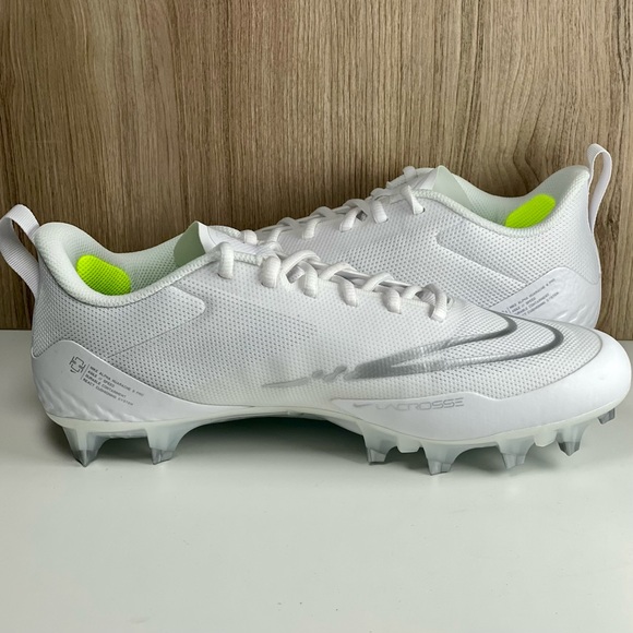 Nike Men Alpha Huarache 8 Pro CW4439-100 White Metallic Silver Size 11 - Picture 4 of 9